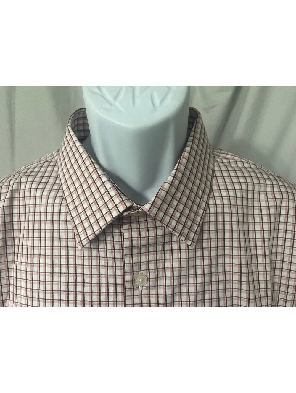 NWT Banana Republic Mens White Pink Burgundy Wrinkle Resistant Slim Fit Shirt XL